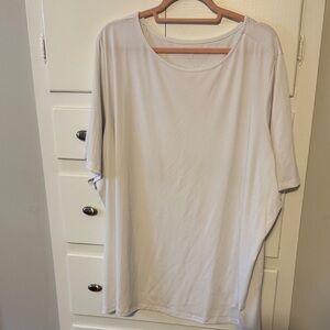 Casual White Oversized Top Susan Graver Liquid Knit 4X